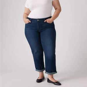 Levi's Boyfriend Mid Rise Loose Relaxed Fit Dark Denim Stretch Plus Size Jeana